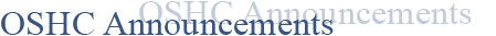 OSHC Announcements